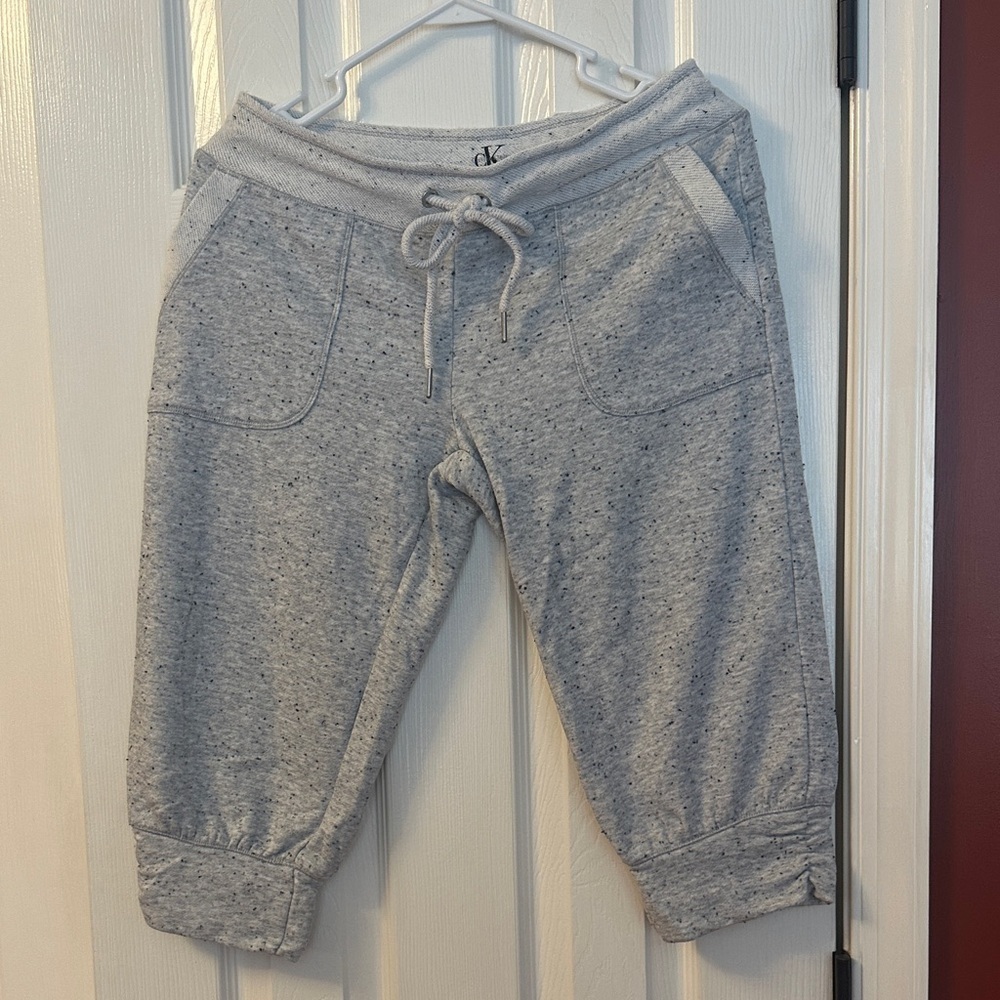Calvin Klein Heather Gray Cropped Sweatpants